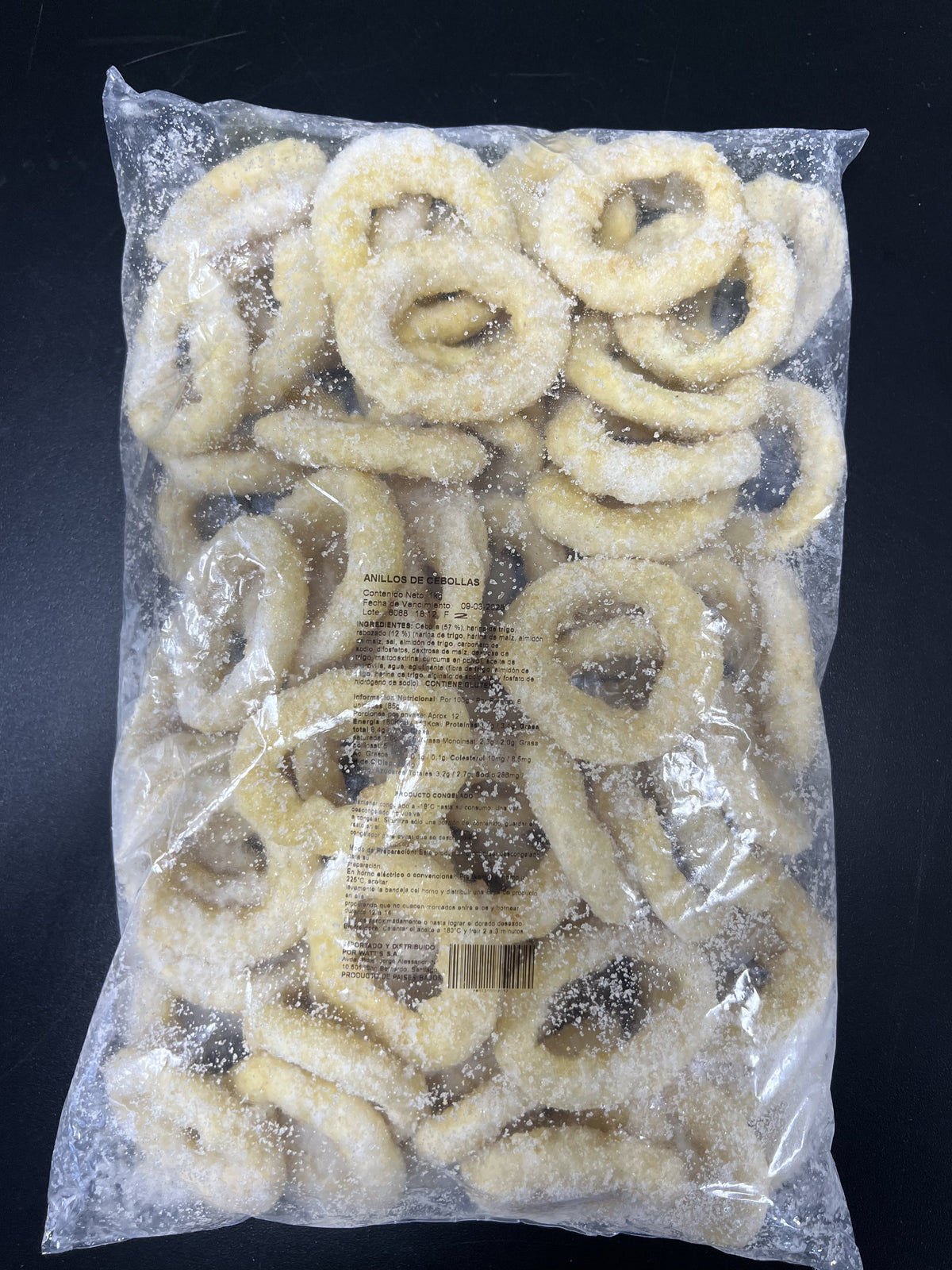 Aros de cebolla congelado 1 kilo