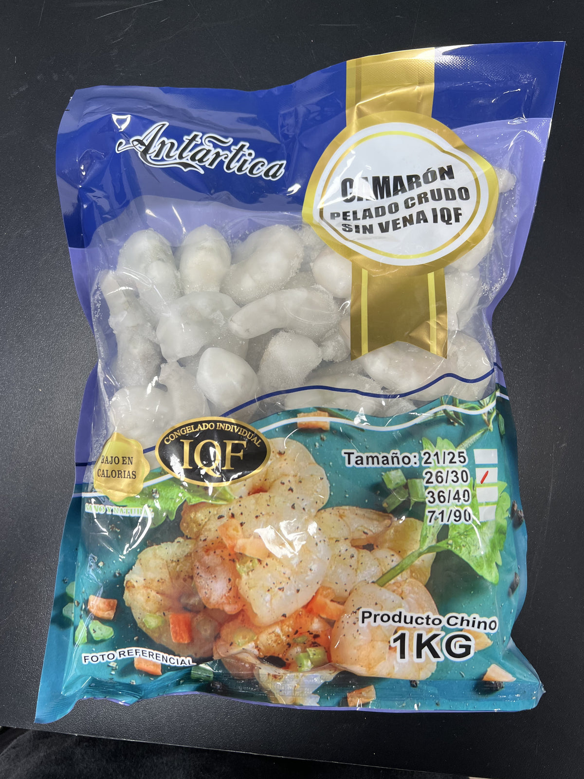 Camaron pelado crudo sin vena26/30. 1 kilo