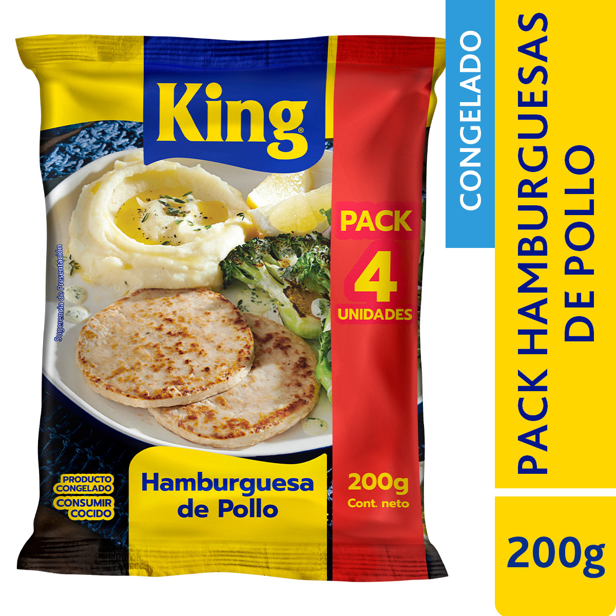 Hamburguesas de pollo King 200grs