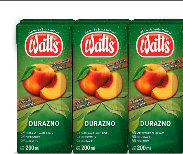 Nectar Watts Durazno caja 190 ml
