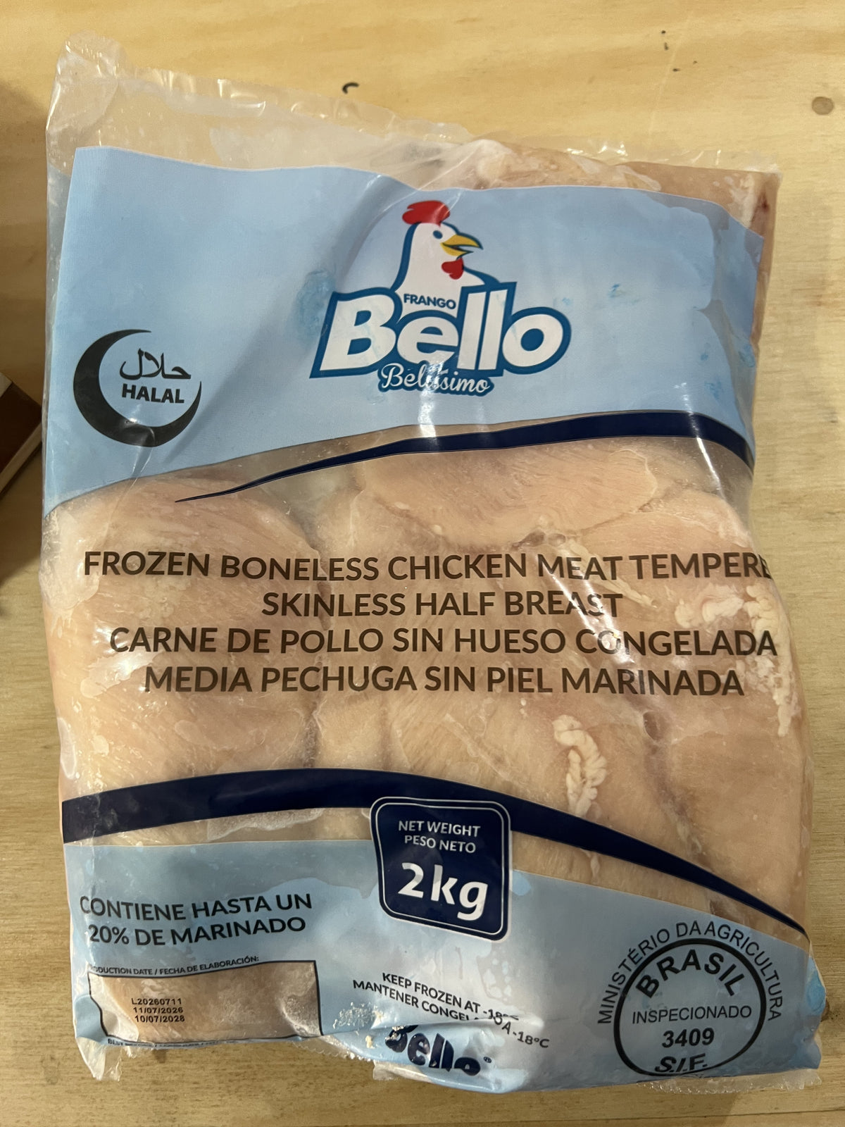 Pechuga deshuesada 2 kilos