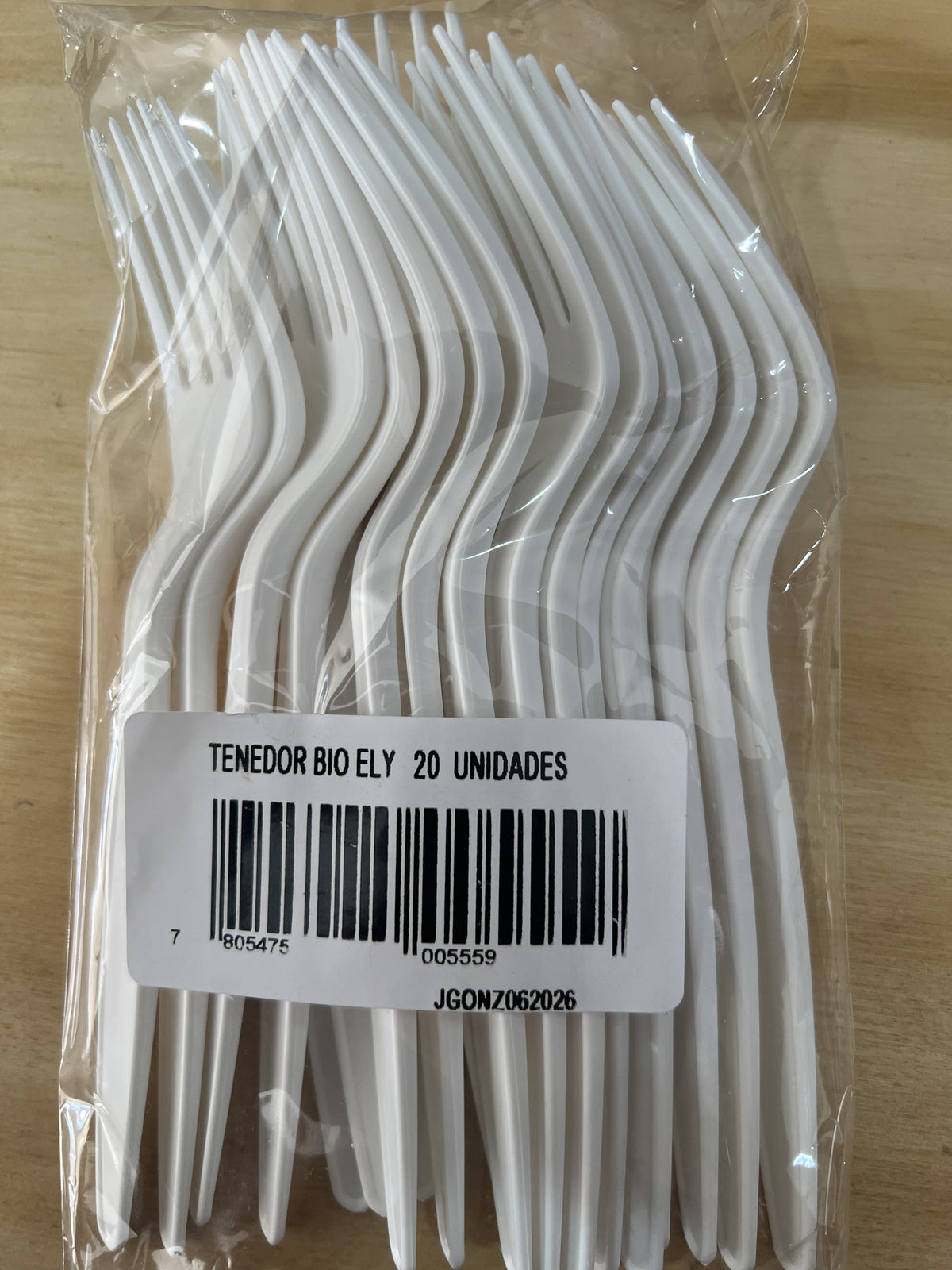 TENEDOR BIODEGRADABLE 20UN BIOELY