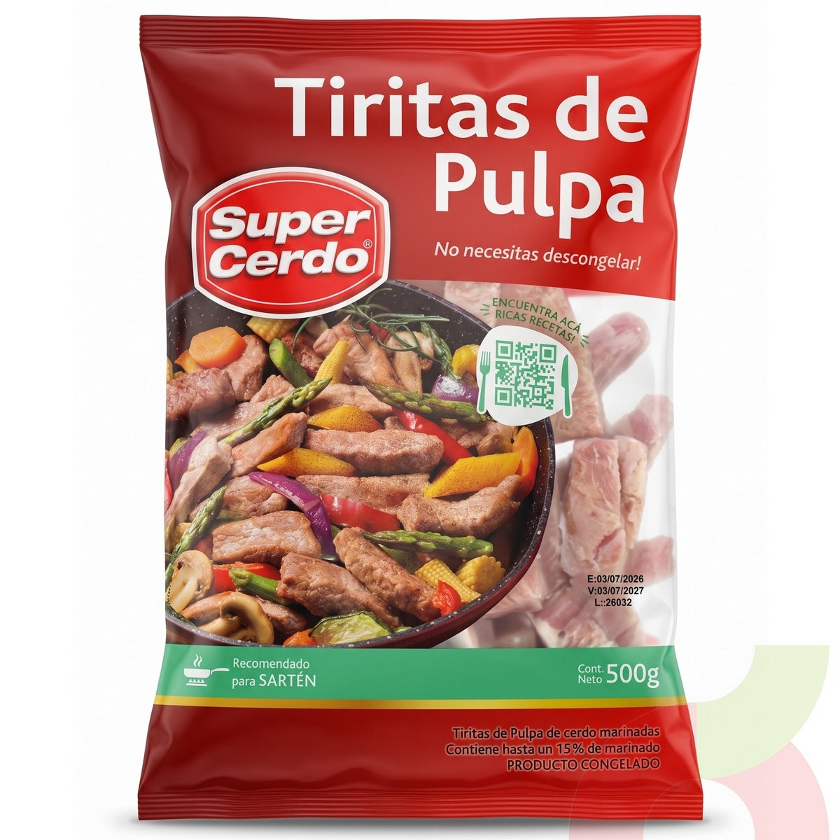 Tiritas de pulpa de cerdo 500grs