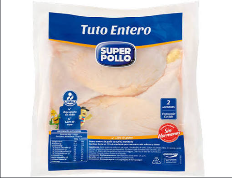 Tuto entero Super Pollo 850 GR ( peso variable )