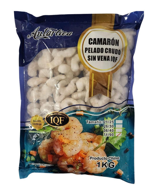 CAMARONES CRUDOS PELADOS DESVENADOS 71/90 CONGELADO IQF MASTER SEAFOOD