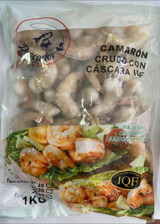 CAMARONES CRUDOD CON CASCARA 36/40 CONGELADO IQF ASIATICO PESCADOR