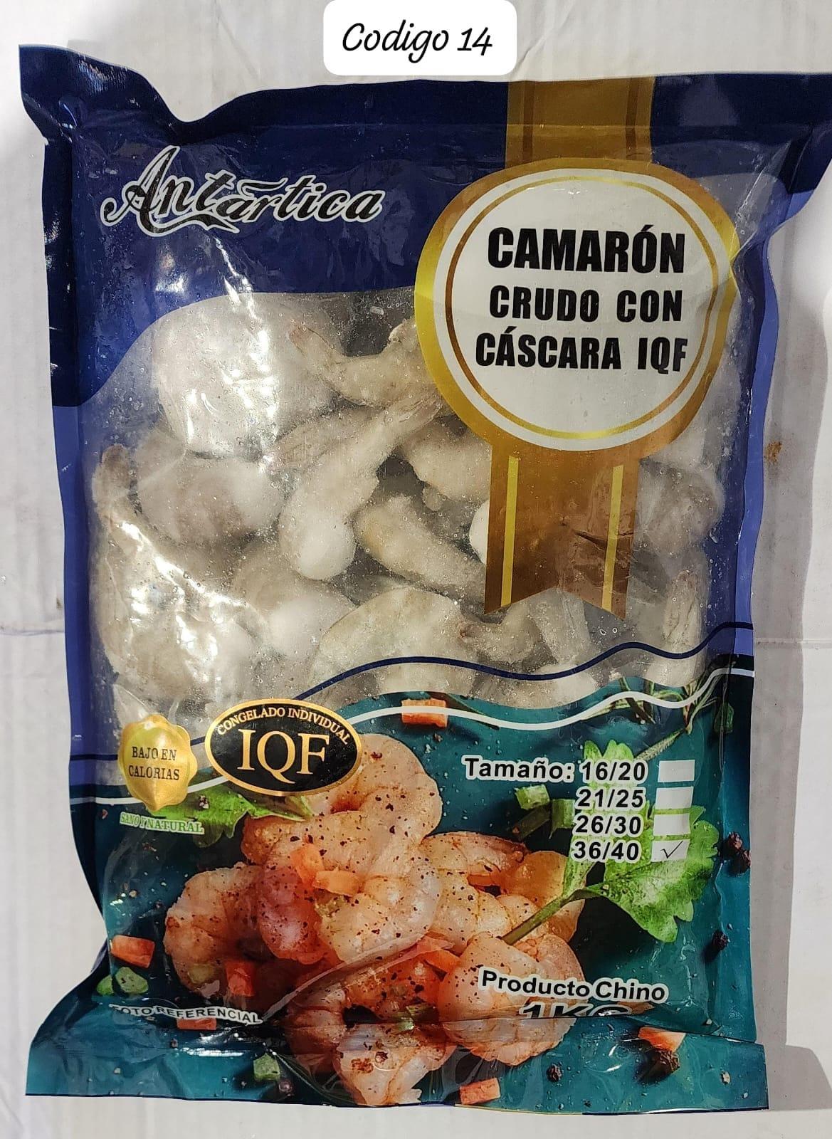 CAMARONES CRUDO CON CASCARA 36/40 CONGELADO IQF MASTER SEAFOOD