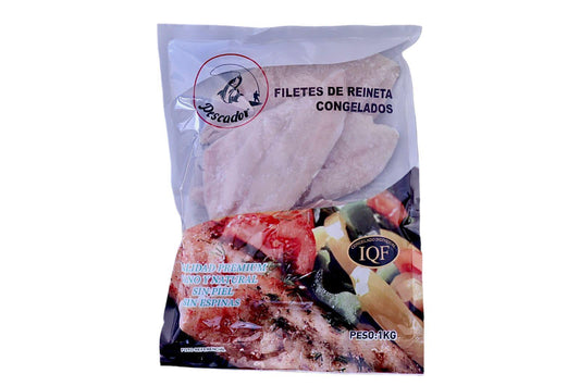 FILETE DE REINETA SIN PIEL CALIBRE 200/400, BOLSA 1KG CONGELADO IQF PESCADOR