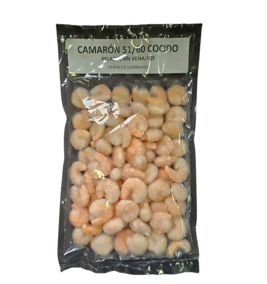 CAMARONES PELADOS COCIDOS DESVENADO 51/60 CONGELADO IQF ASIATICO BOLSA 1KG