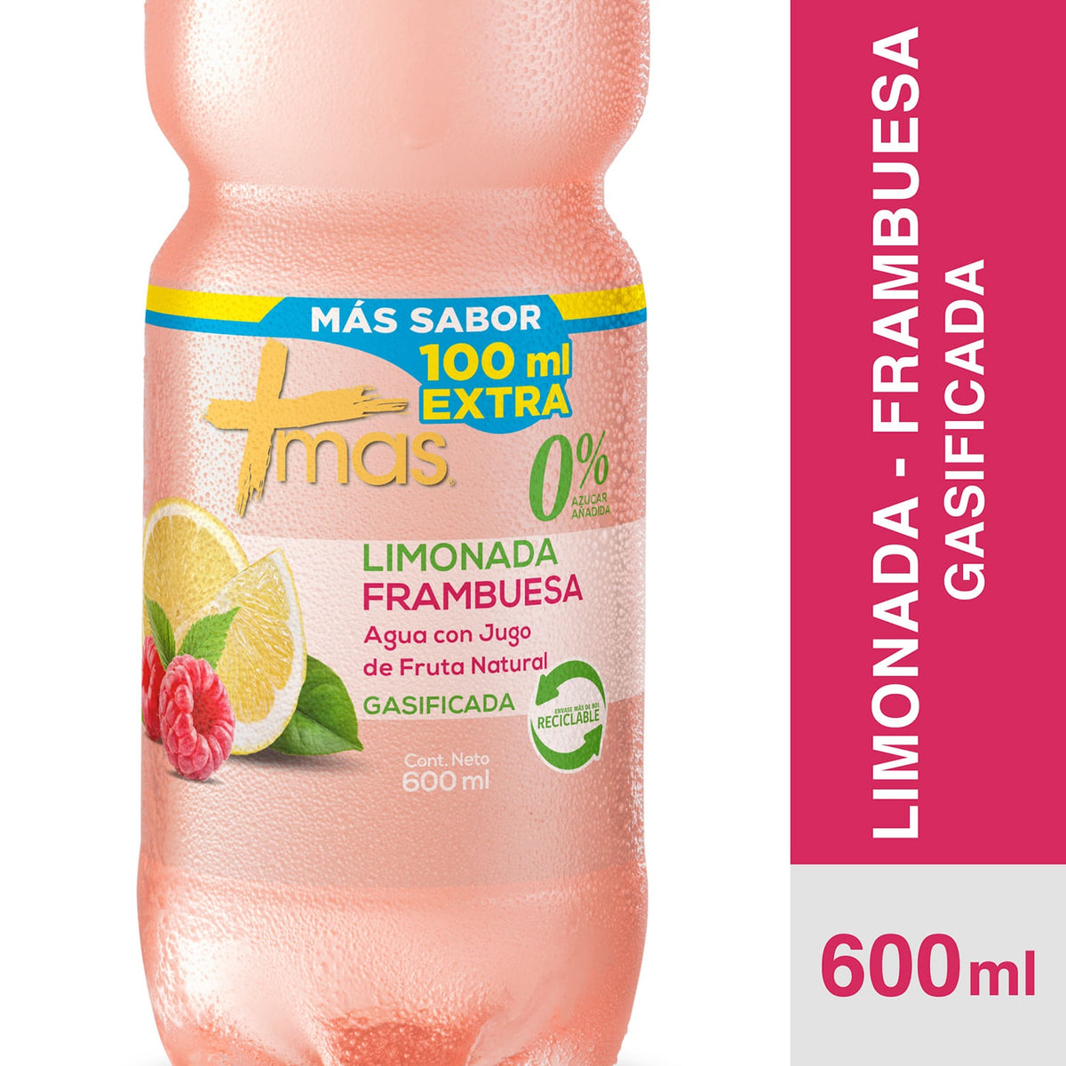 Agua Cachantun +Mas Limonada Frambuesa 600 ml