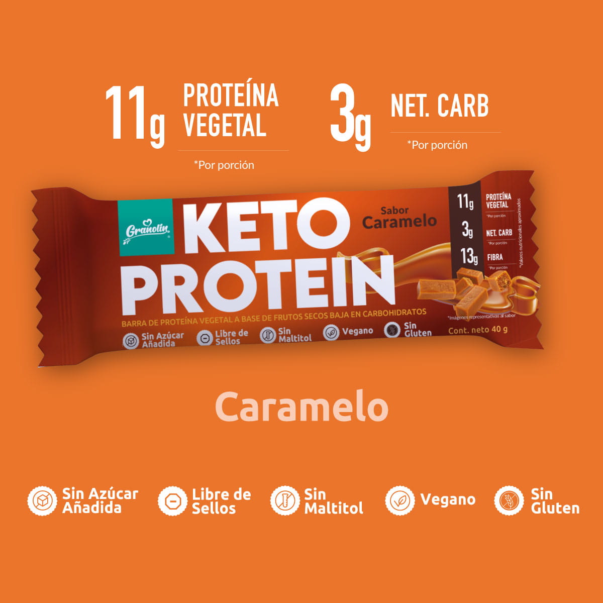 Keto proteina caramelo