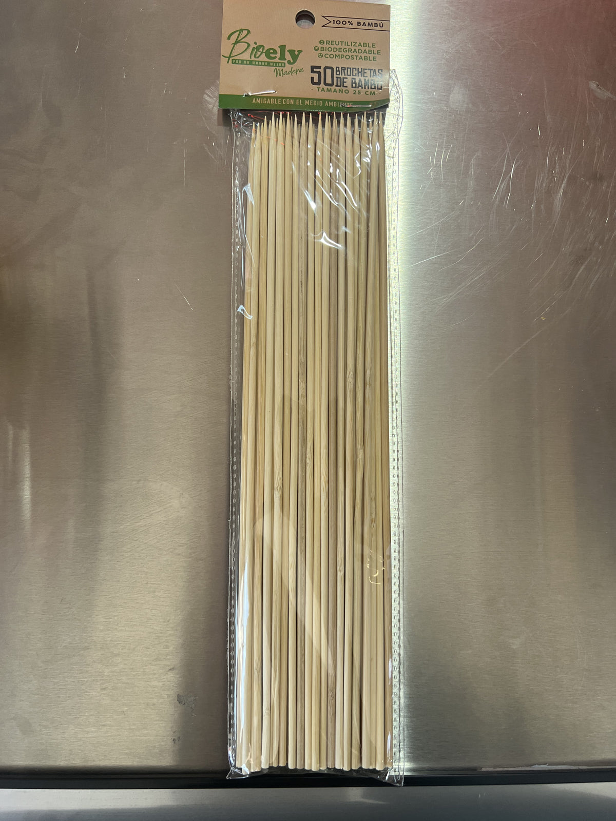 PALO BROCHETA 50UNX26CM BIOELY