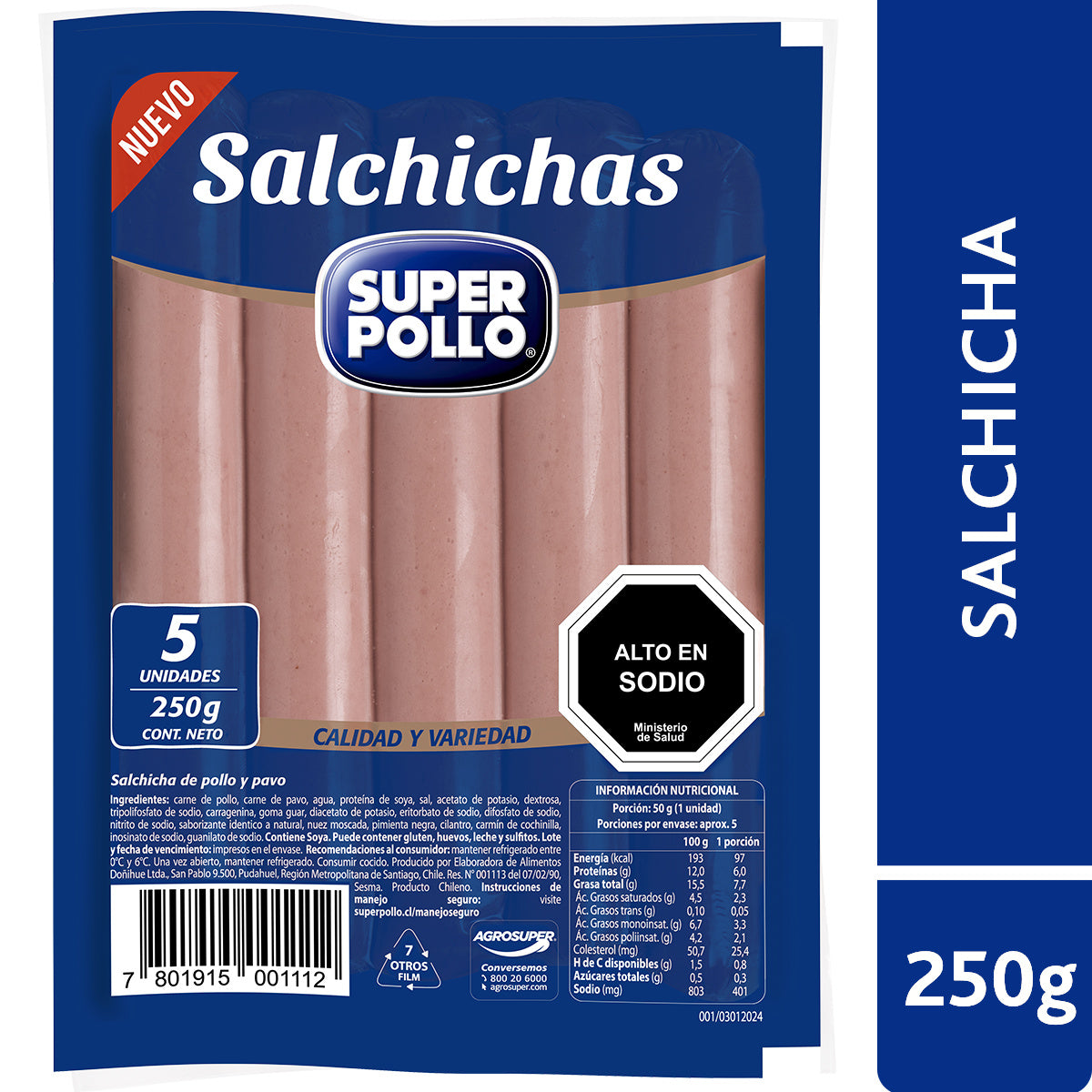 Salchicha tradicional 250 grs