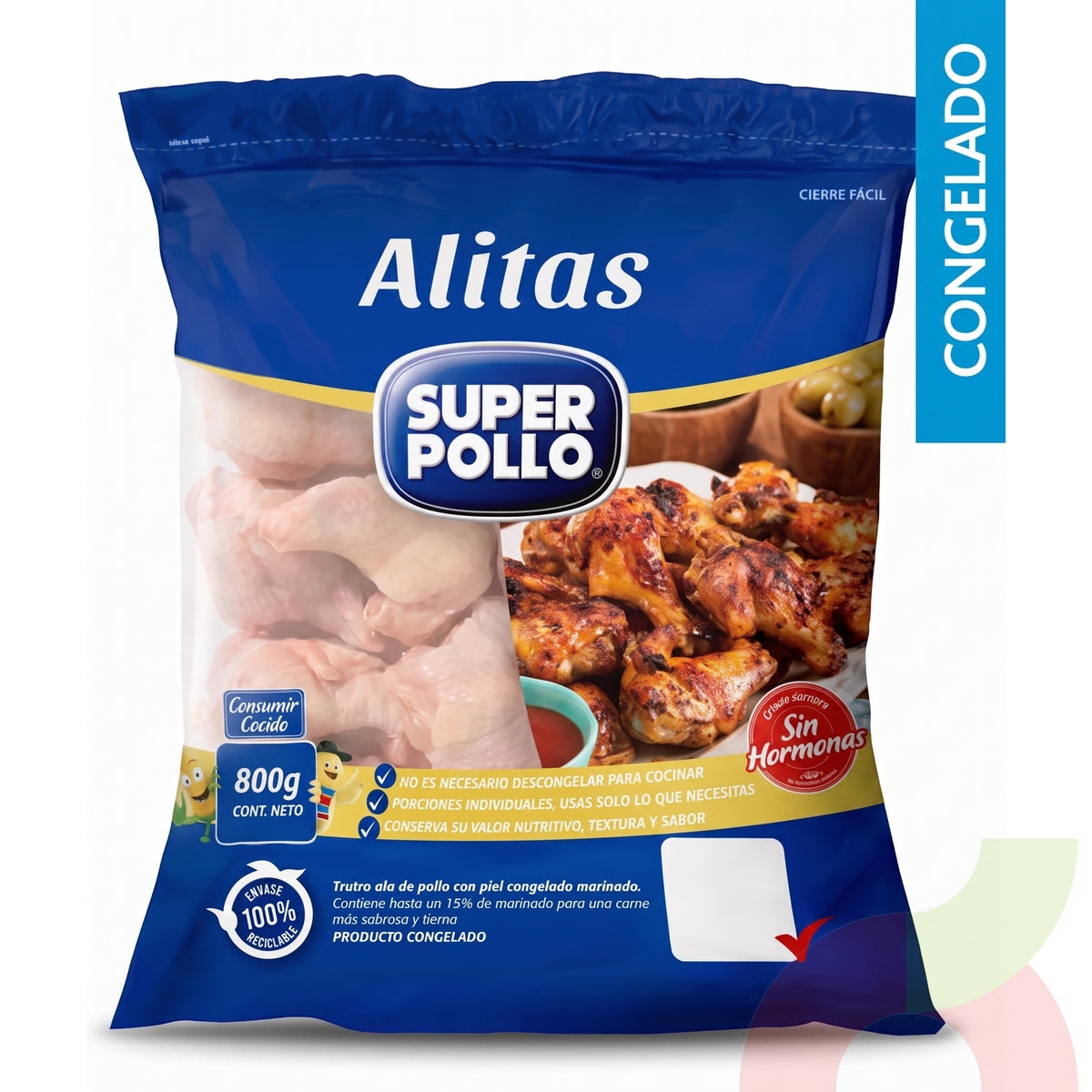 Super pollo Alitas de pollo 800grs -