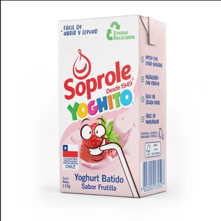 Yogurth batido frutilla soprole 115g