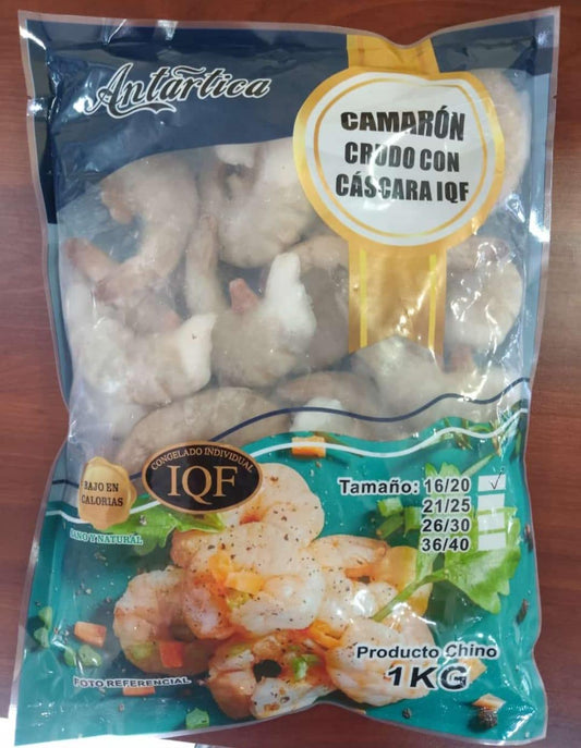 CAMARONES CRUDOS CON CASCARA 16/20 CONGELADO IQF MASTER SEAFOOD